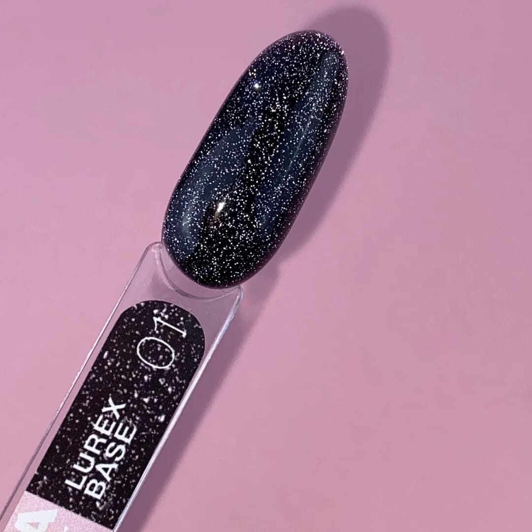 Lurex Base Nº1 – Black Glitter Camouflage Base – 13 ml LUNAmoon - 3