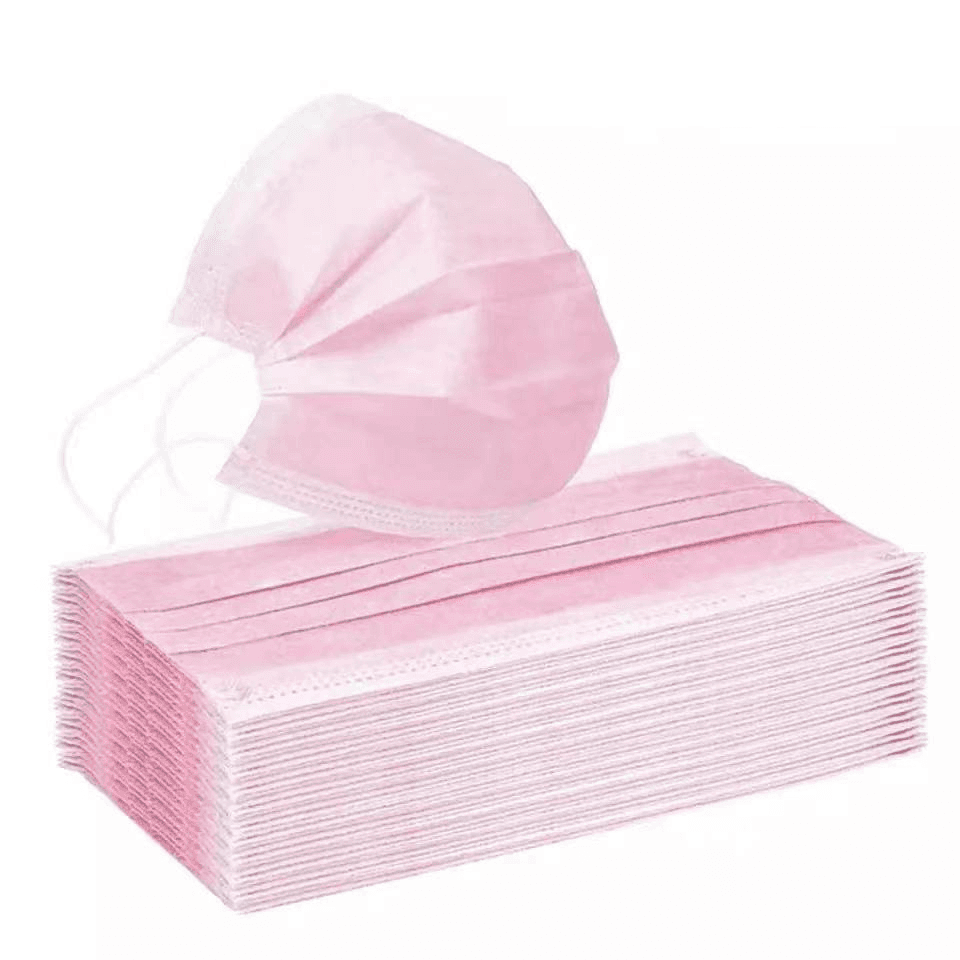 🌸 Masques chirurgicaux jetables roses - 50 unités - 1