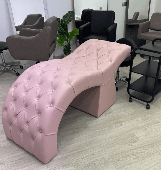 Camilla de Pestañas Ergonómica Tapizada Capitoné Rosa - 3