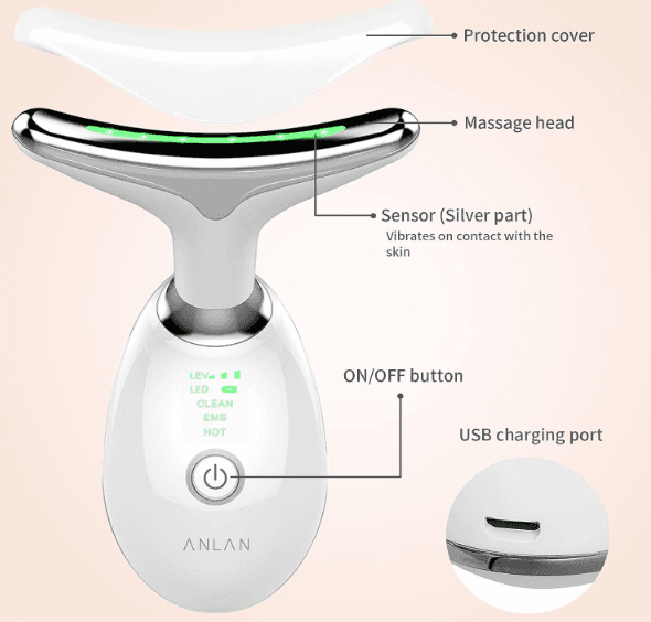 EMS Lifting Massager & 45 °C Face Neck - 3