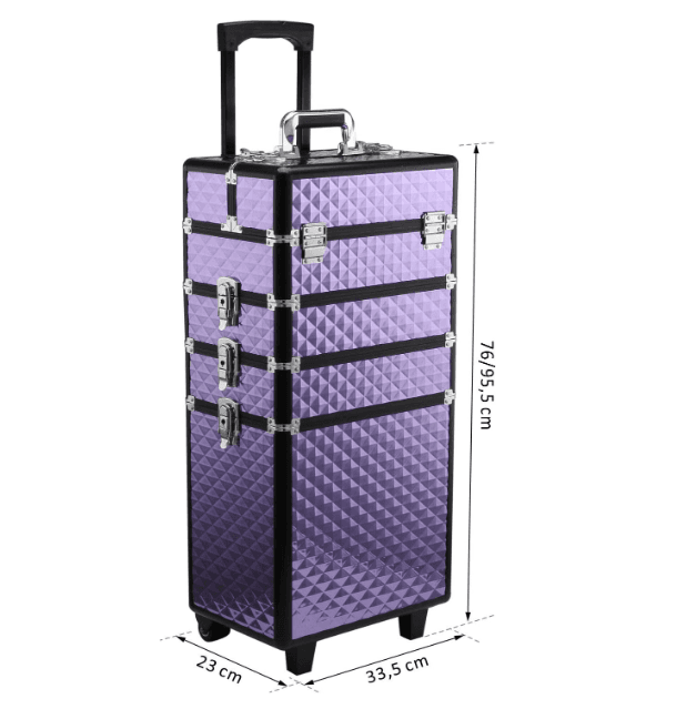 Professioneller Kosmetiktrolley 4 in 1 Lila - 4
