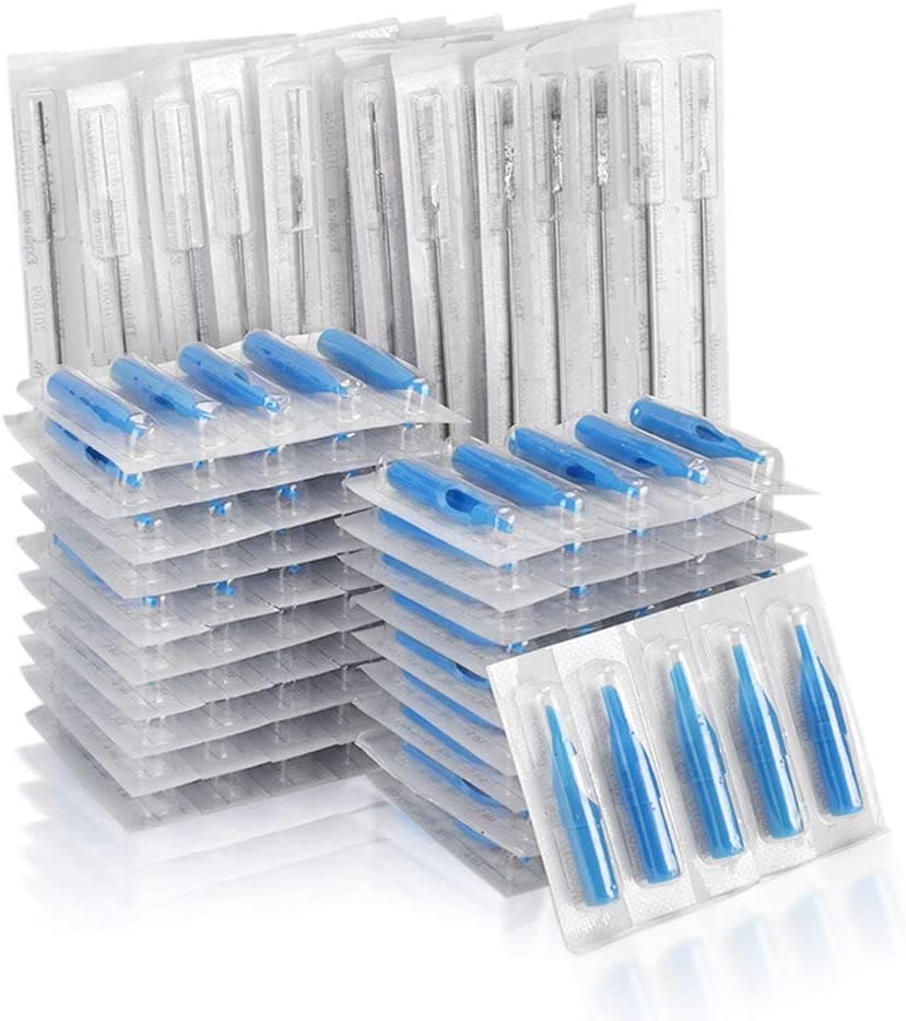 Kit Tatuaje 100 Agujas + 100 Puntas de Tatuaje