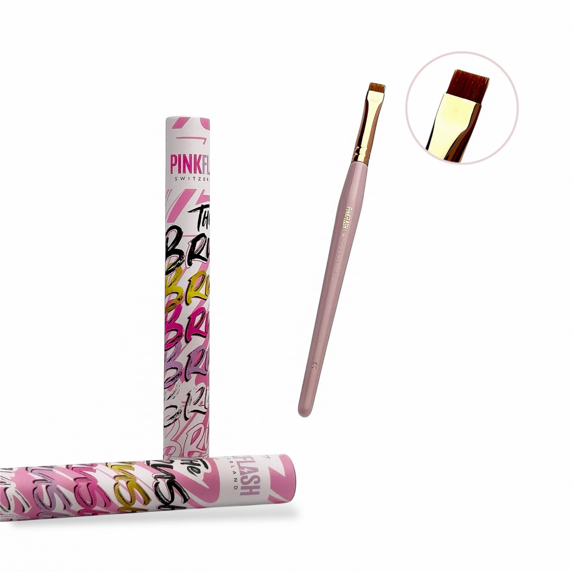 Pink Flash Fine Lines 01 - Pincel para Tinte y Definición de Cejas
