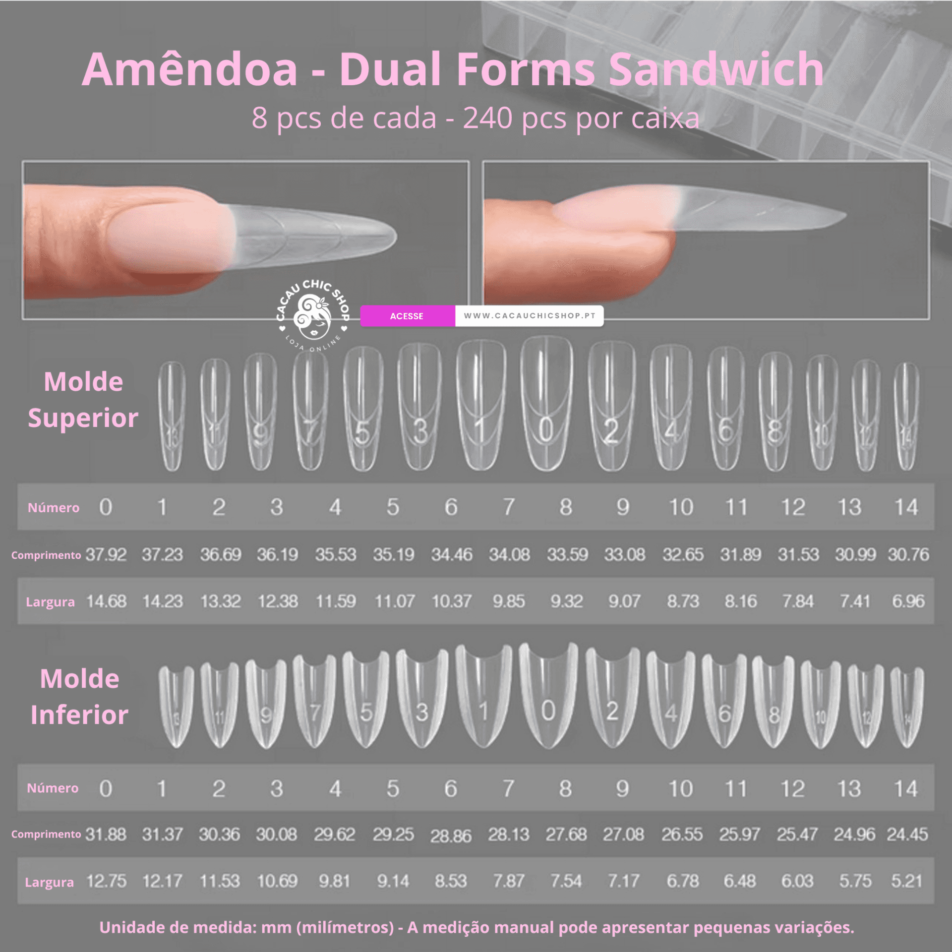 Sandwich Dual Nail Forms (Venta Exclusiva Cacau Chic Shop)