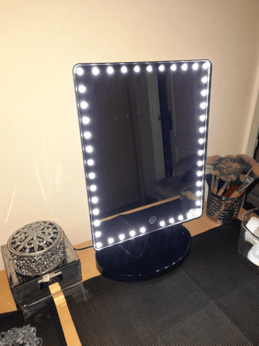 XL LED Tischspiegel Touchscreen 360° Verstellbar Weiß oder Schwarz - 5