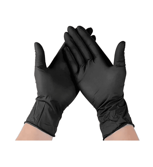 Luvas Pretas Nitrilo 100und S, M, L, XL