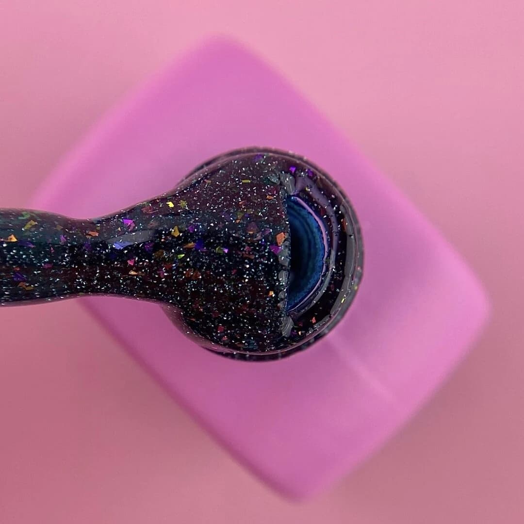 Lurex Base Nr. 6 – Reflektierende Schwarz-Grün Glitterbasis – 13 ml LUNAmoon - 4