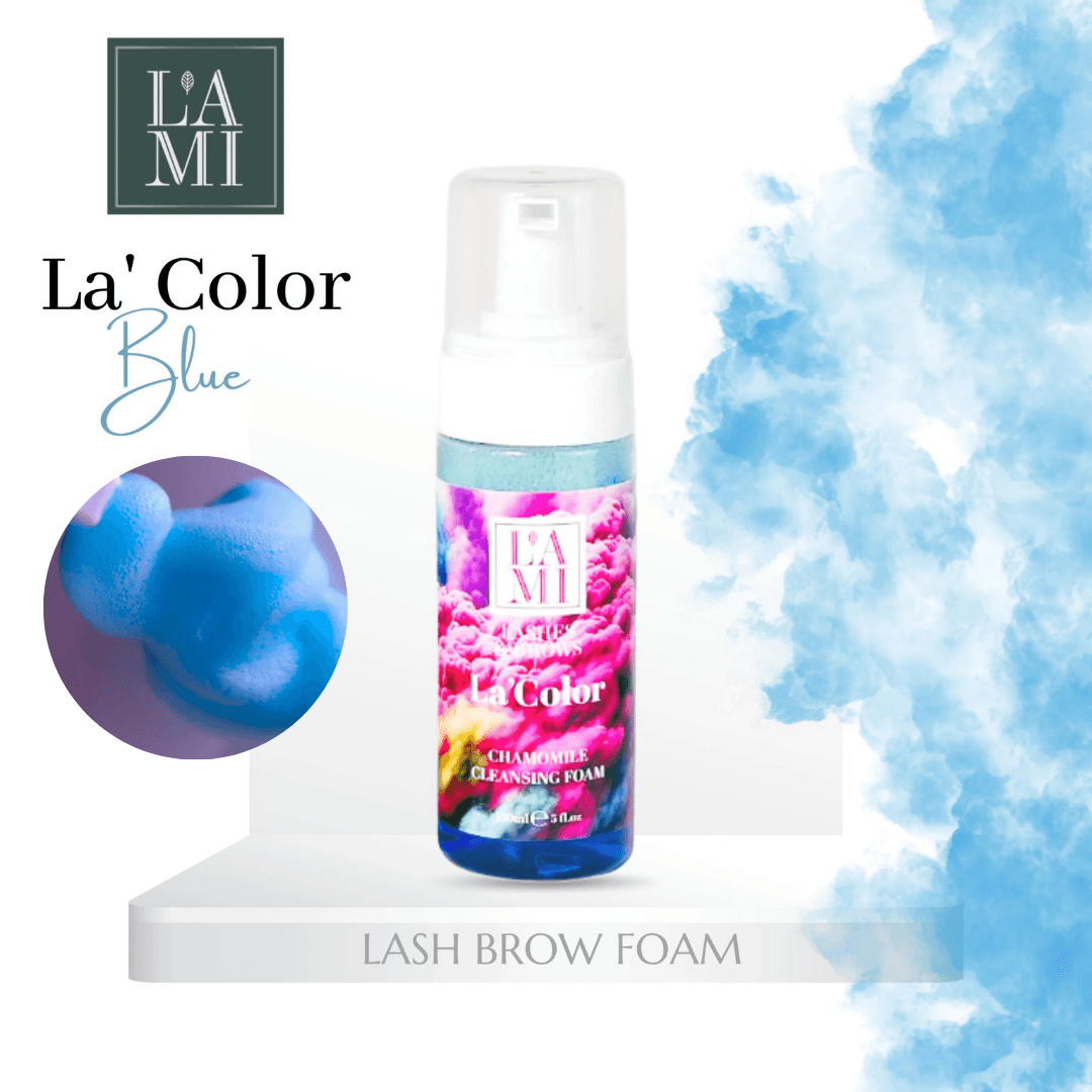 Lami Lashes La'Color - Espuma de Limpieza de Cejas y Pestañas Azul