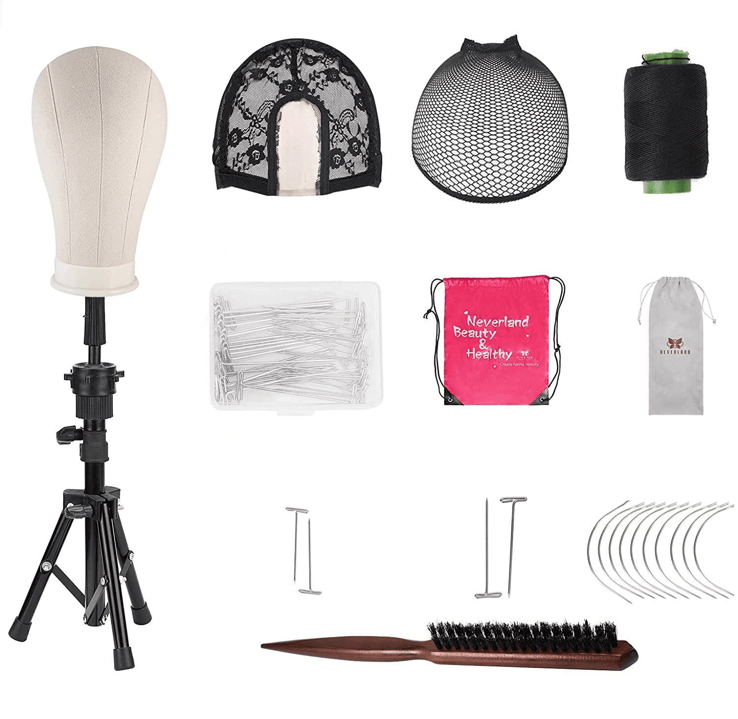 Mannequin Head for Wig with Tripod + Accessories - 1