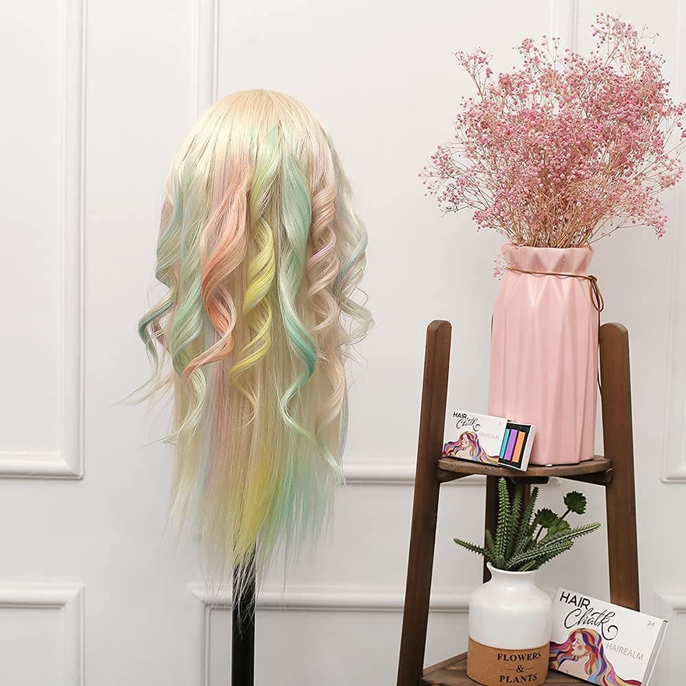 Mannequin Head 60cm with 70% Real Hair with Table Stand + Accessories - 2