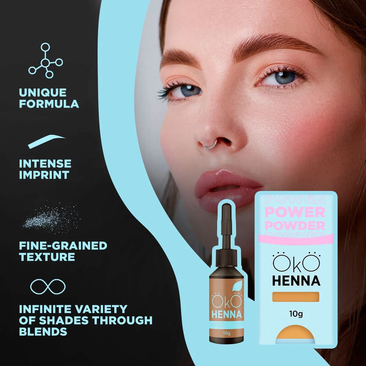 Henna Cejas OKO Power Powder Marrón Oscuro 5g - 4