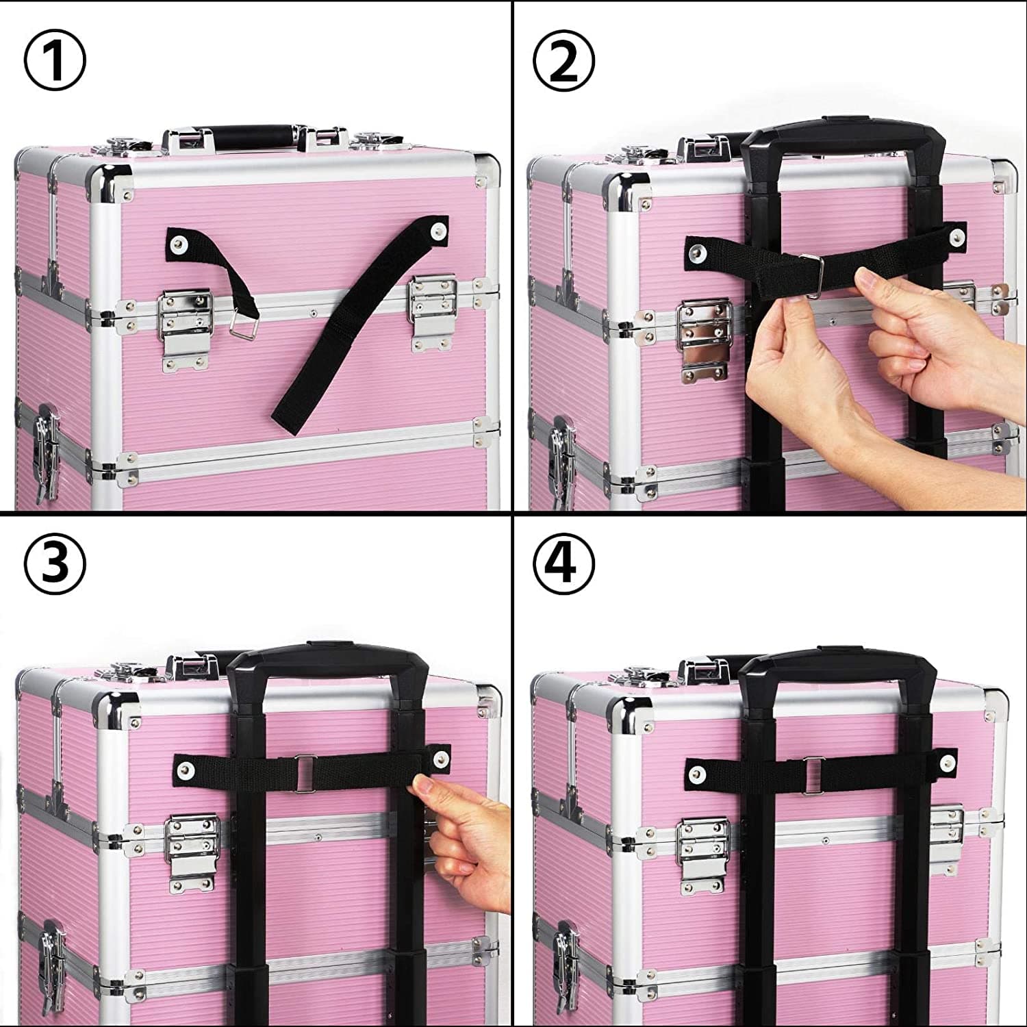 🌸 Professional XXL Trolley Bag Expandable 4 in 1 Pink - 5