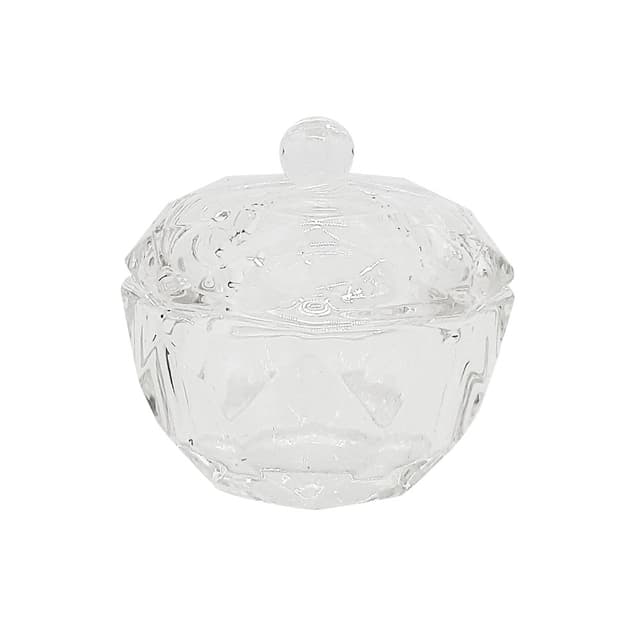 Dappen-Becher aus Glas mit Diamond-Porzellan-Deckel Henna