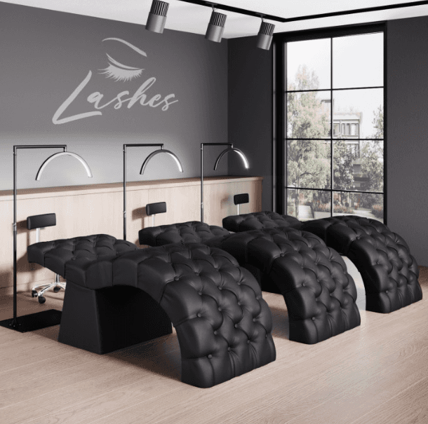 Ergonomische gepolsterte Wimpernliege Schwarz - 5
