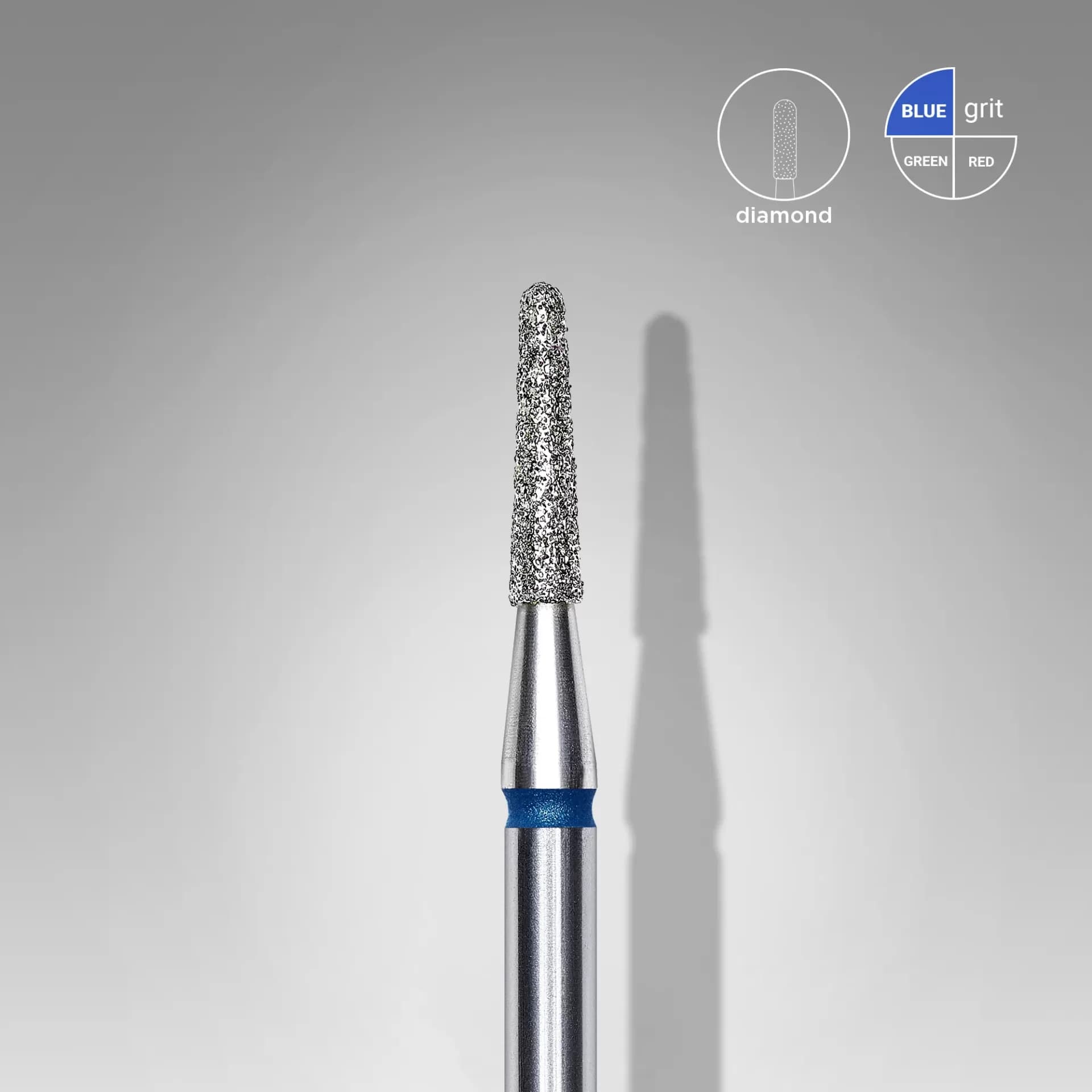 Broca de Diamante para Uñas “Frustum” – Azul, Ø 1,8 mm, Parte Activa 8 mm