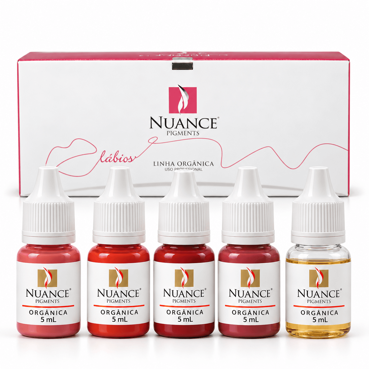 Kit Nuance Pigmentos Labiais Orgânico 4 Cores + Diluente