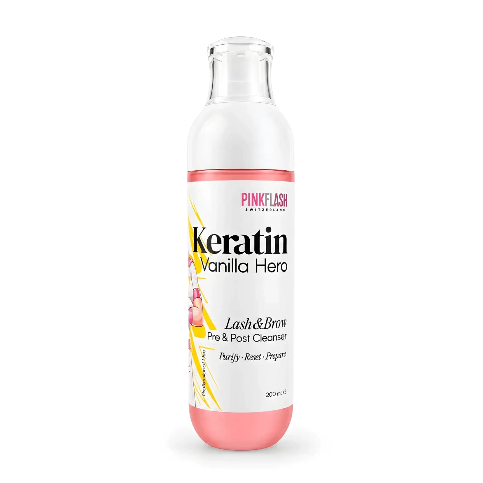 Pink Flash Keratin Vanilla Hero 200 ml - Cleanser Pré e Pós Lash Lifting e Brow Lamination - 2