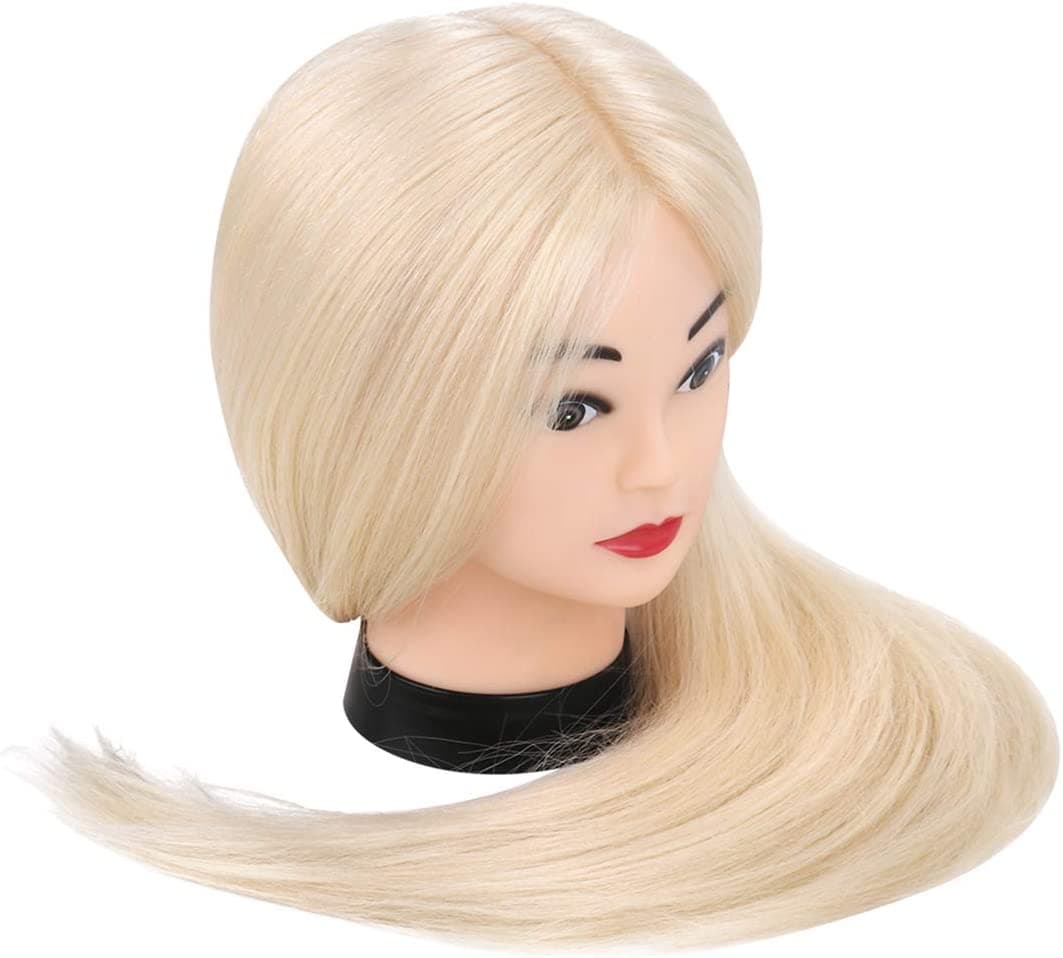 Mannequin Head 60cm with 70% Real Hair with Table Stand + Accessories - 6