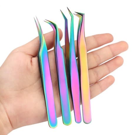 Kit 4 Pinças Aço Inoxidável Holográficas - 4