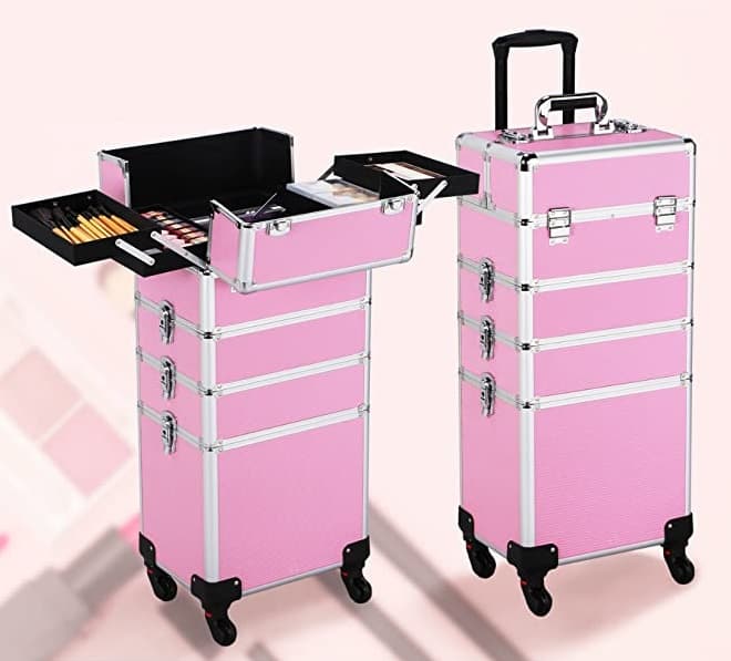 🌸 Professional XXL Trolley Bag Expandable 4 in 1 Pink - 3