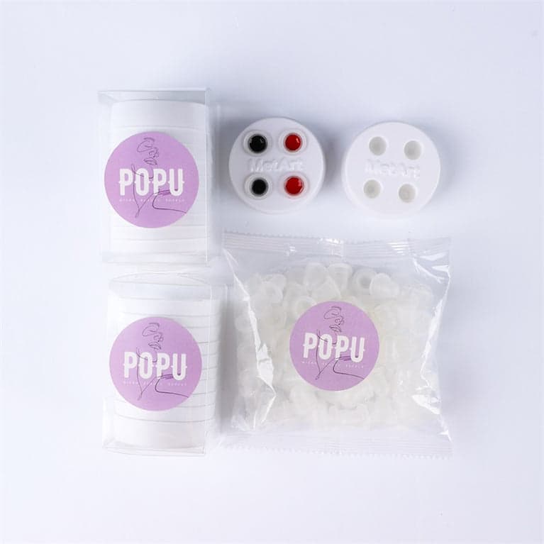 POPU Kit Vasos de Tinta Desechables de Silicona + Soportes para Vasos - 1