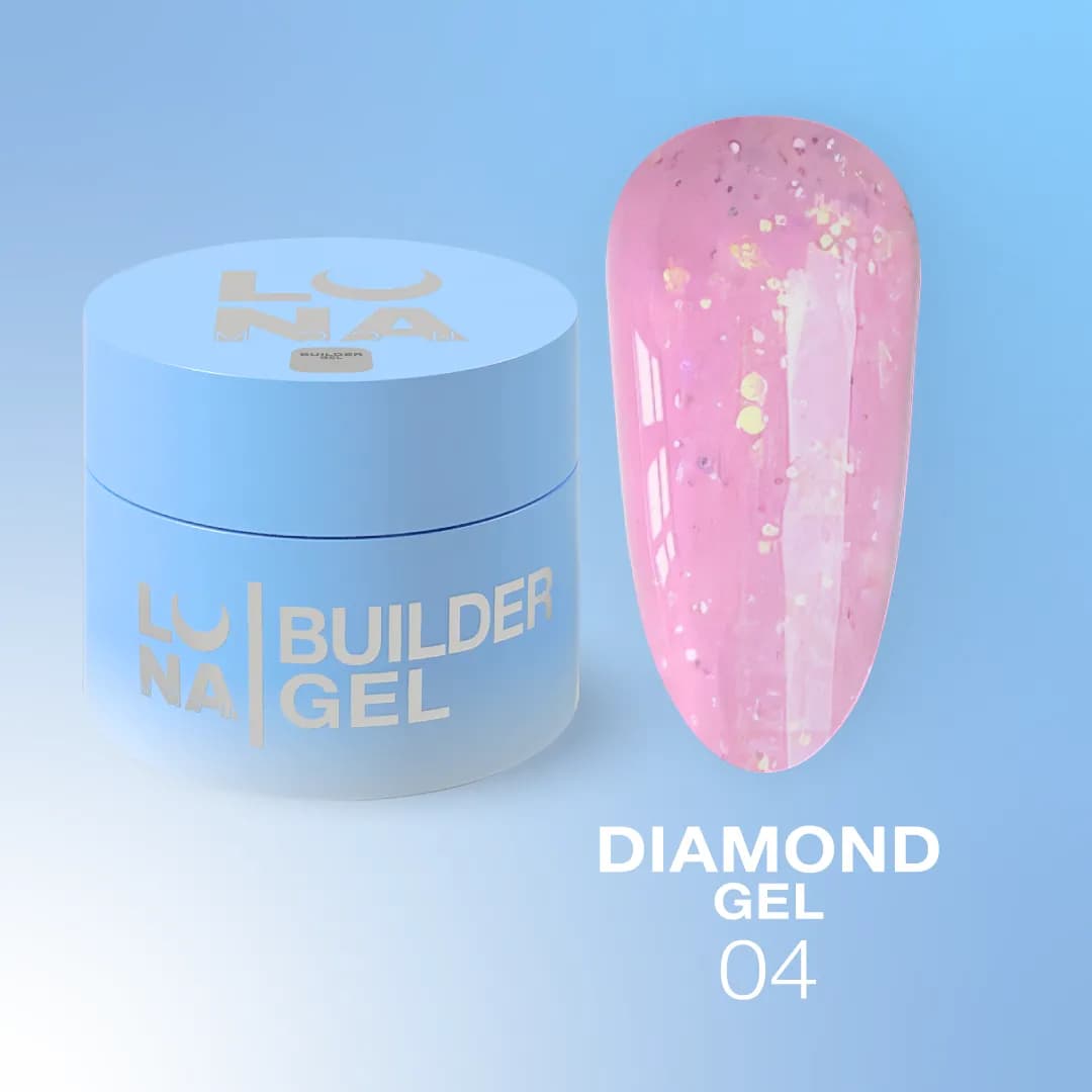Diamond Gel Nº4 – Gel de Construction Rose Pailleté – 15 ml LUNAmoon