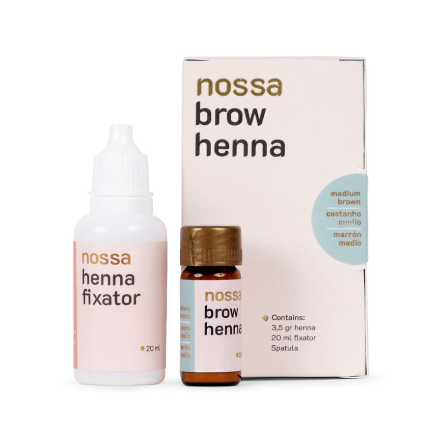 Henna + Fixierer NOSSA für Augenbrauen - Mittelbraun
