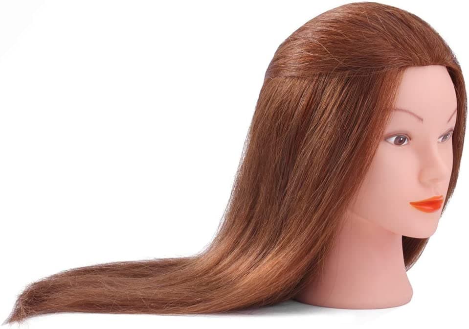 Mannequin Head 45cm 100% Human Hair + Stand + Accessories - 6