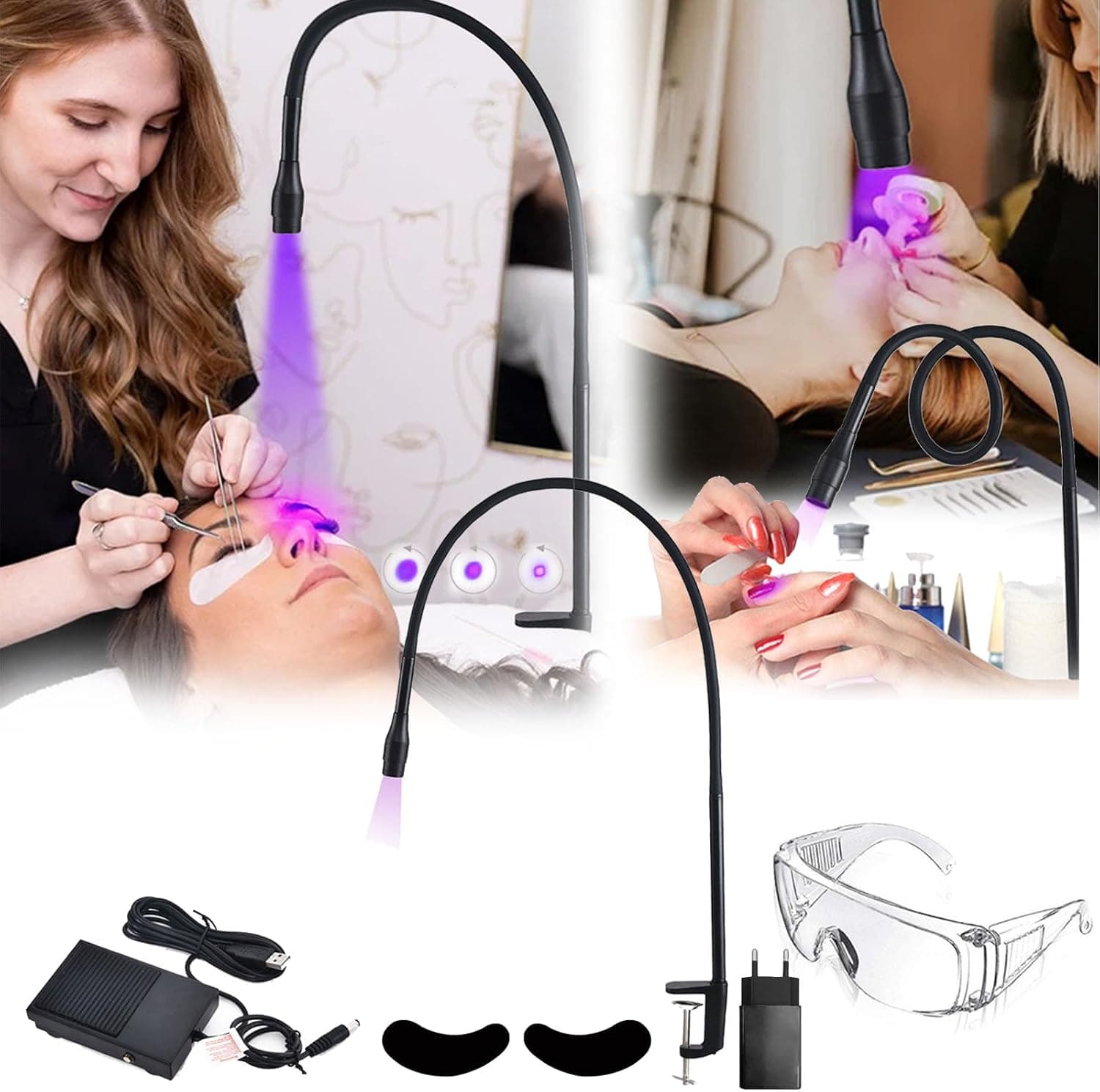 UV-Lampe 10W für Wimpernverlängerung mit Fußschalter - 1