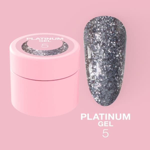 Gel Platinum Nº5 – Plateado Oscuro Metálico – 5 ml LUNAmoon - 1