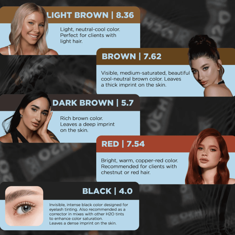 OkO lash&brow Teinture Hybride Liquide H2O Brun Foncé 15ml - 4