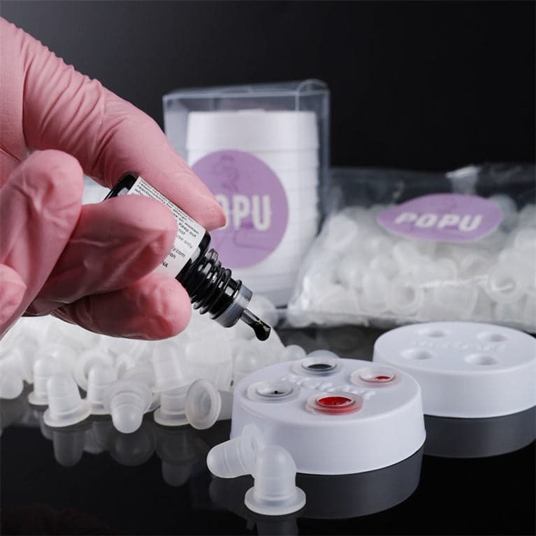 POPU Kit Vasos de Tinta Desechables de Silicona + Soportes para Vasos - 2