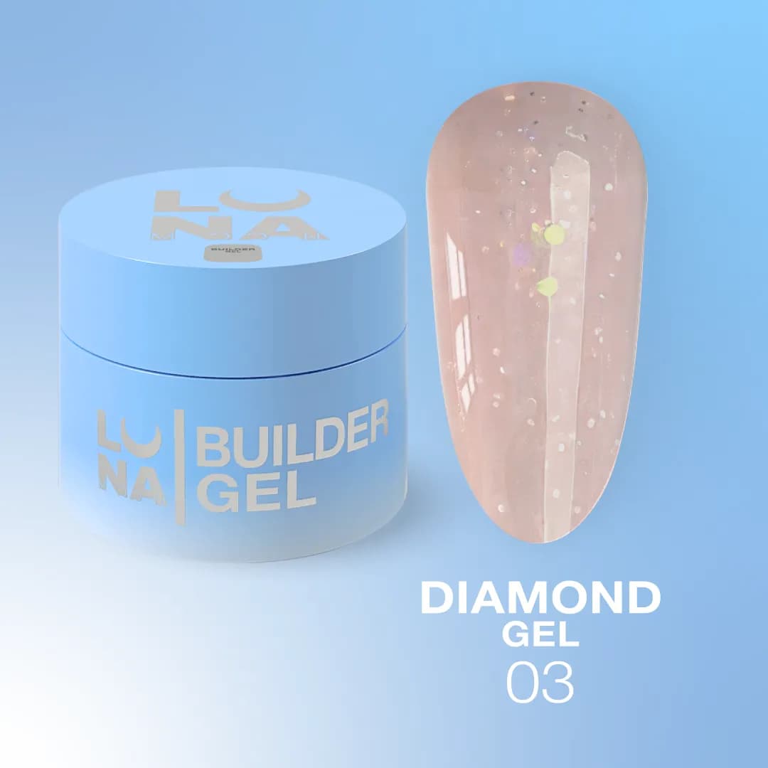 Diamond Gel Nº3 – Gel de Construction Beige Pailleté – 15 ml LUNAmoon