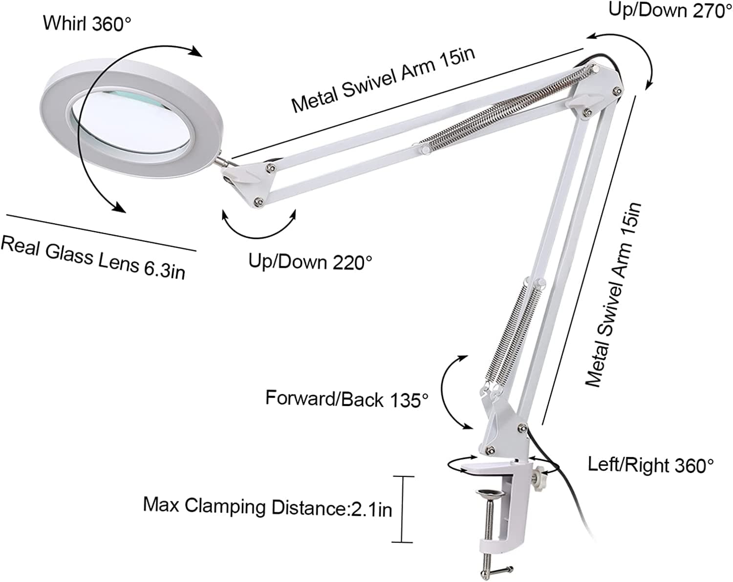 Lupa Led 8 Dioptrias Articulada de Mesa - 5