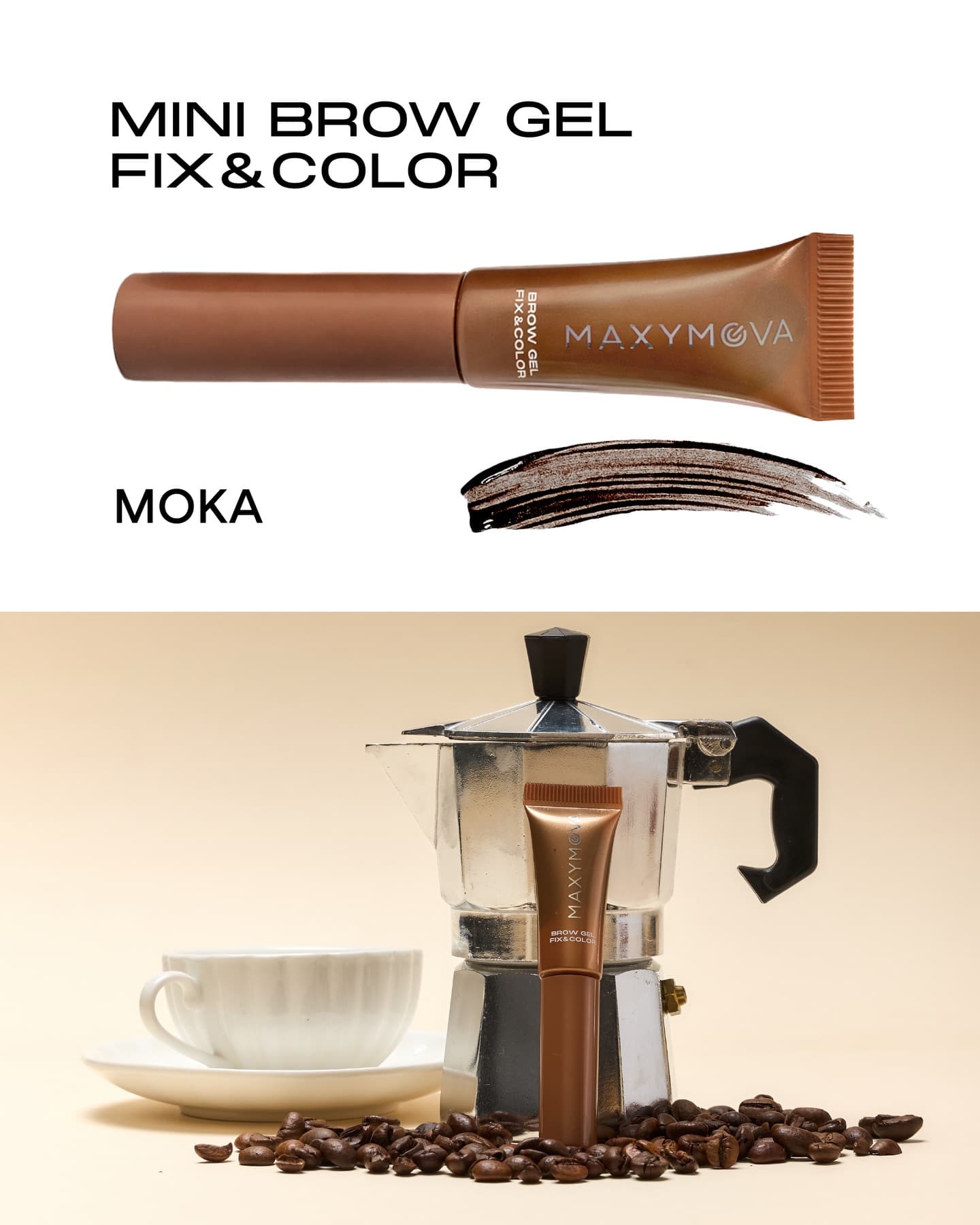 Maxymova Mini Brow Gel Fix & Color, Gel Moka 2,5 ml - 2