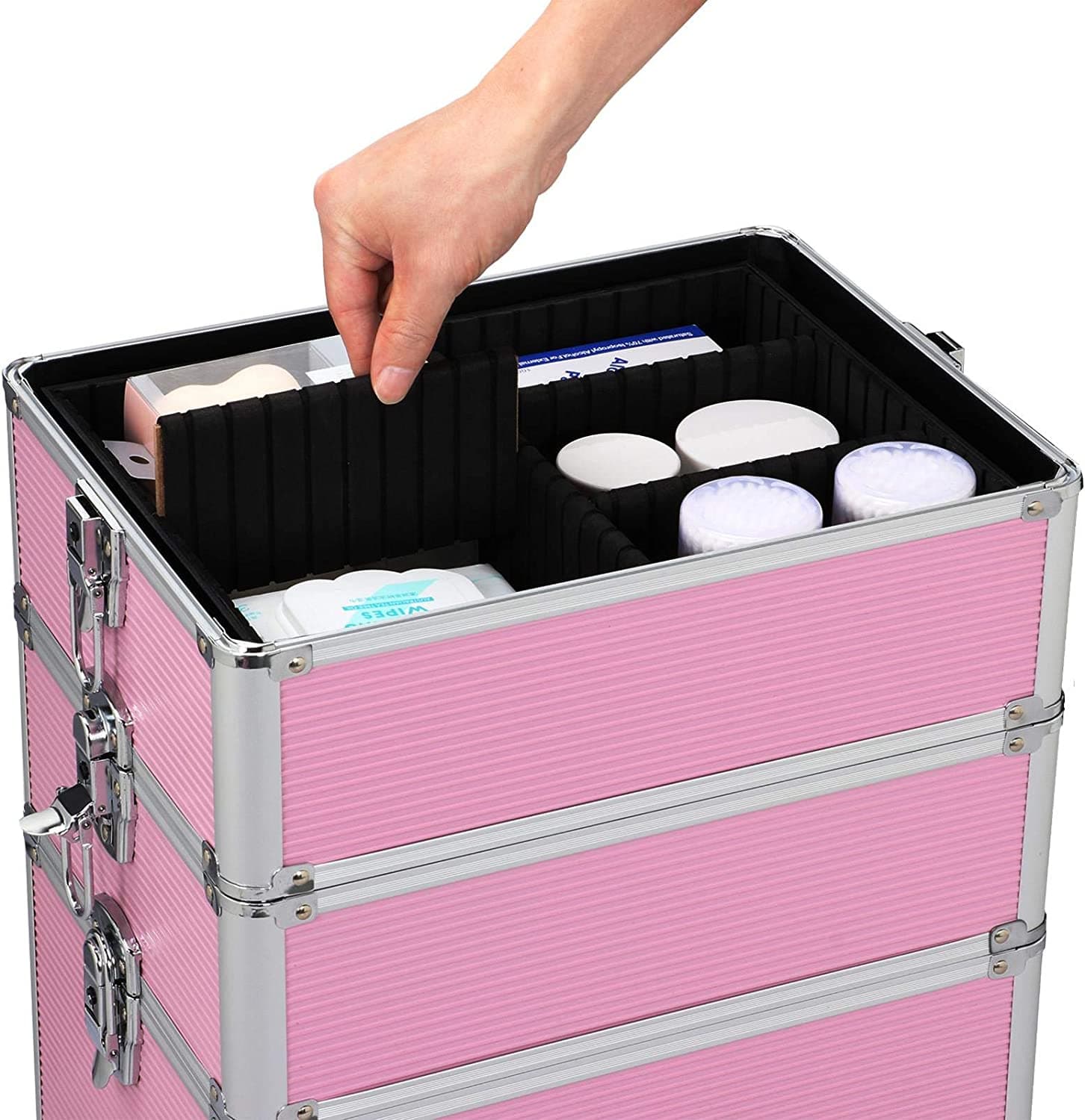 🌸 Professional XXL Trolley Bag Expandable 4 in 1 Pink - 6