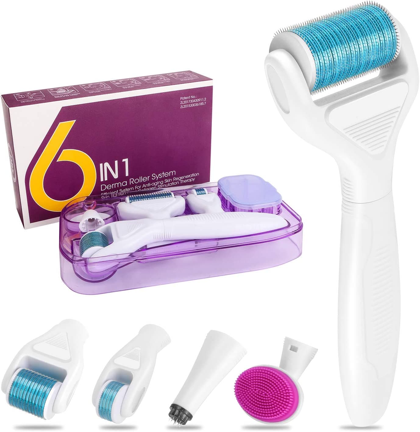 Dermaroller-Kit 6 in 1 für Augen, Gesicht, Körper, Anti-Flecken, Anti-Aging, Anti-Falten - 1