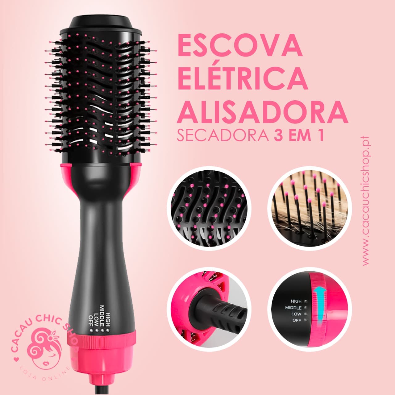 π₯ TRENDING: 3 in 1 Electric Straightening Drying Brush - 1