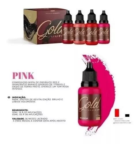 Kit 4 Pigmentos Mag Color Gold Line Lips - PRE-VENTA - 3