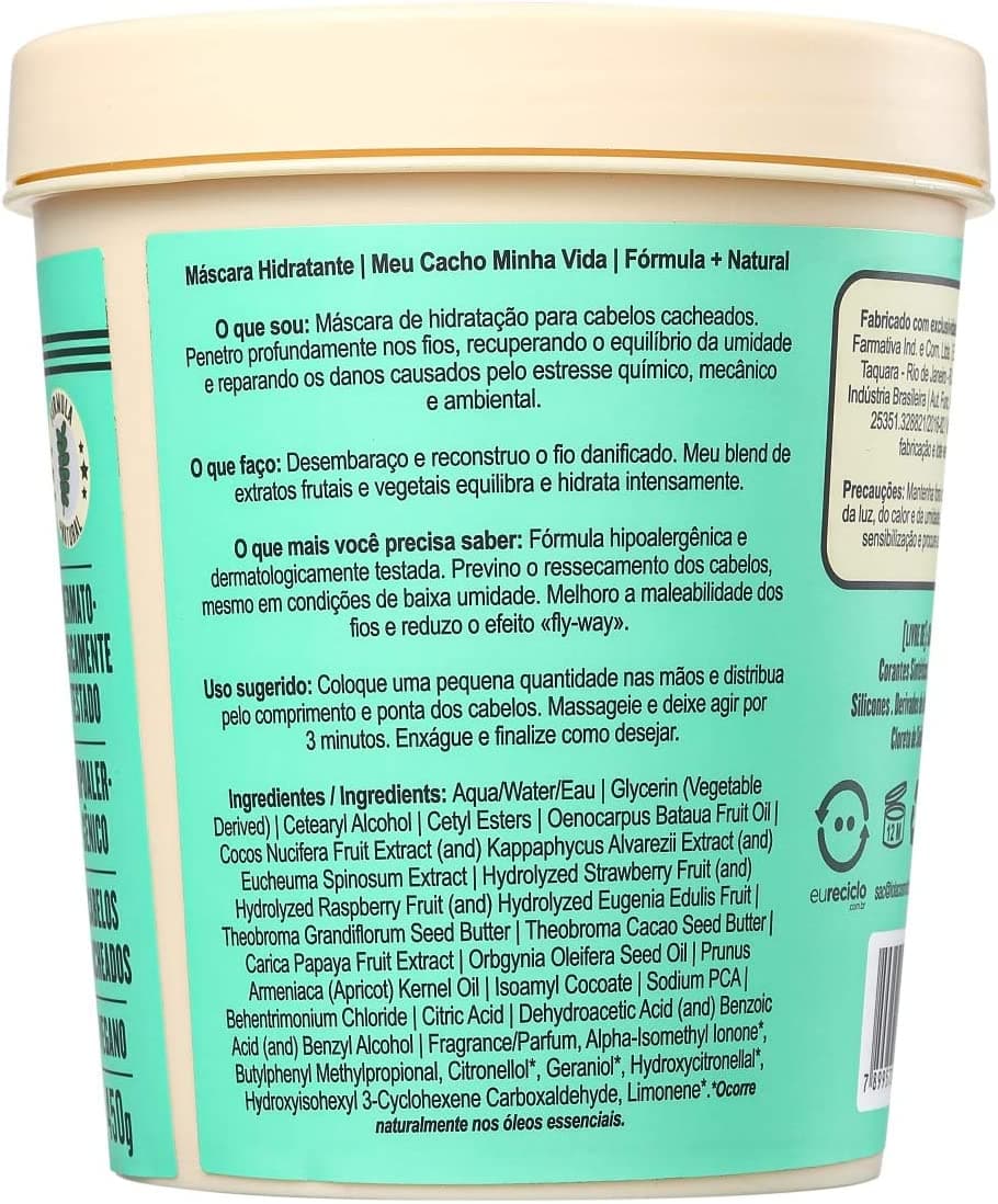 Meu Cacho Minha Vida Maske für Feuchtigkeit 450g Lola Cosmetics - 3