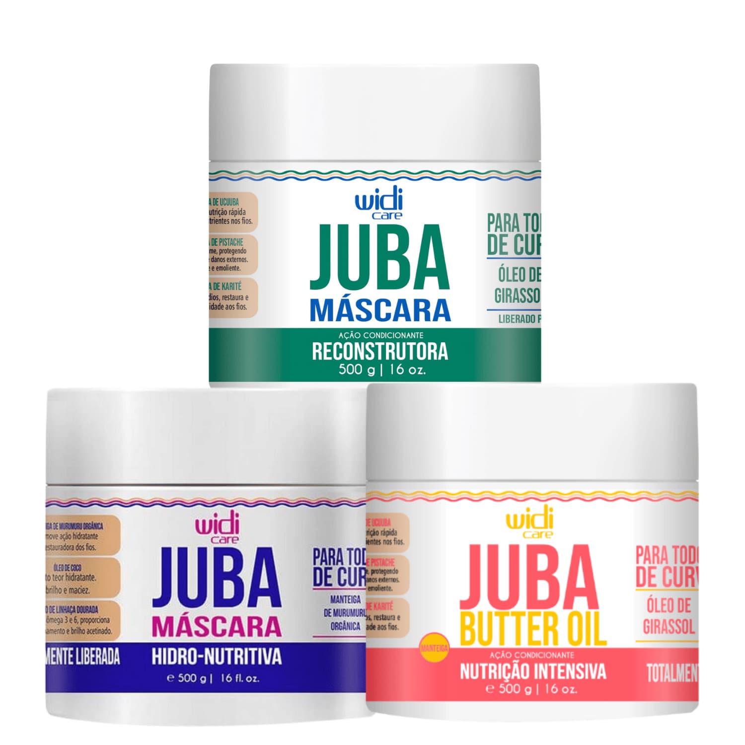 Widi Care – Kit Cronograma Capilar JUBA – 3 Masken 500g - 1