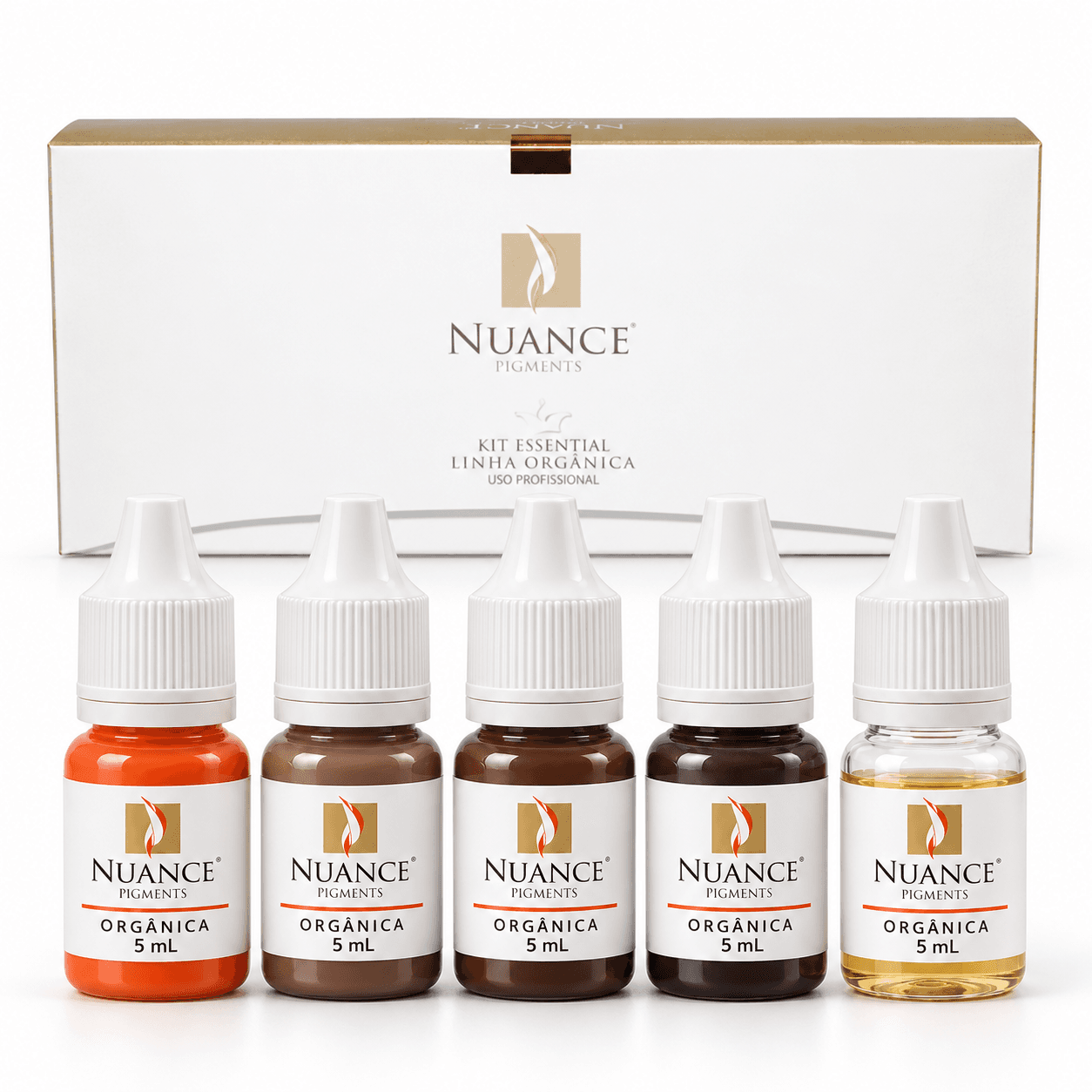 Kit Nuance Pigmentos Sobrancelhas Orgânico 4 Cores + Diluente
