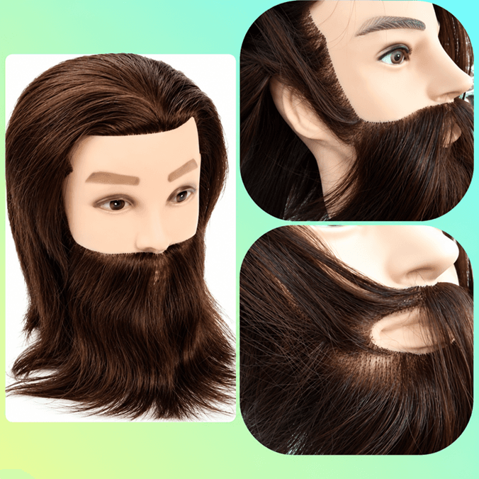 Tête d'Entraînement Masculine Homme Coiffeur Barbier Académique - 1