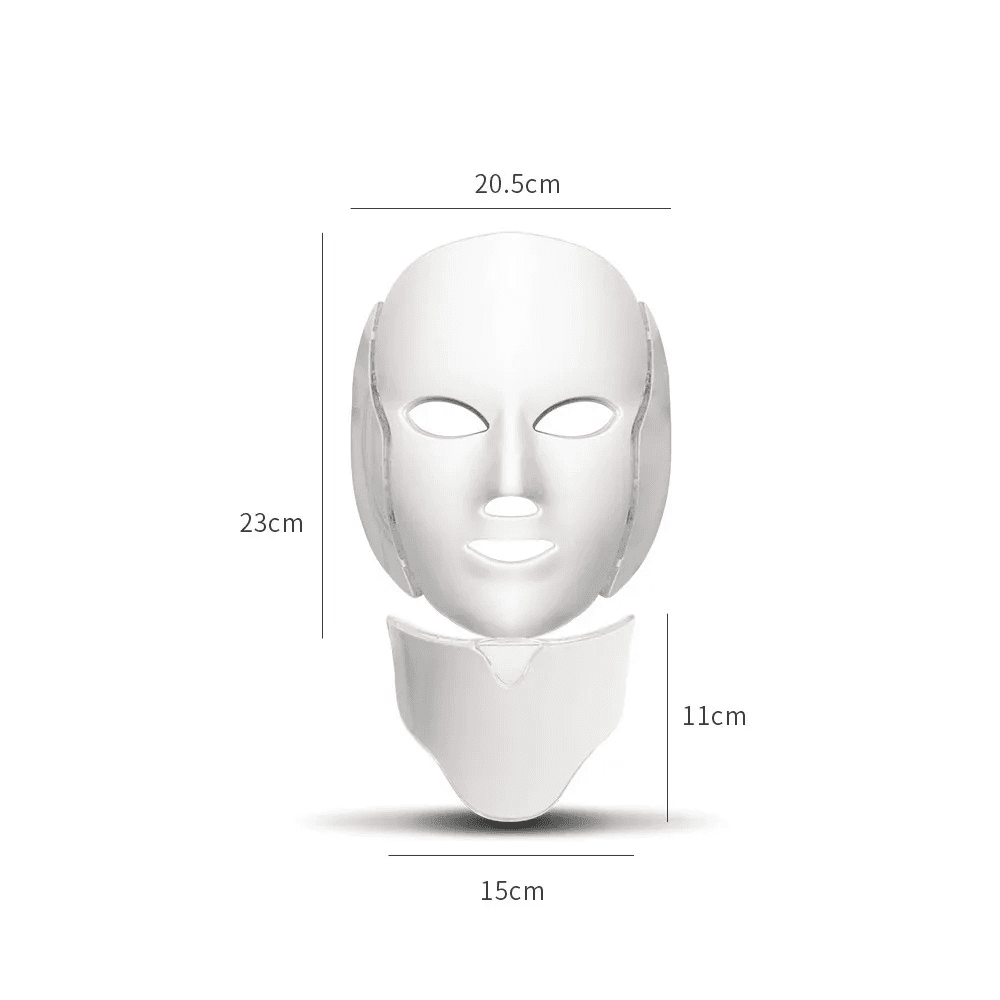 LED-Gesichts- und Halsmaske 7 Farben Phototherapie - 4