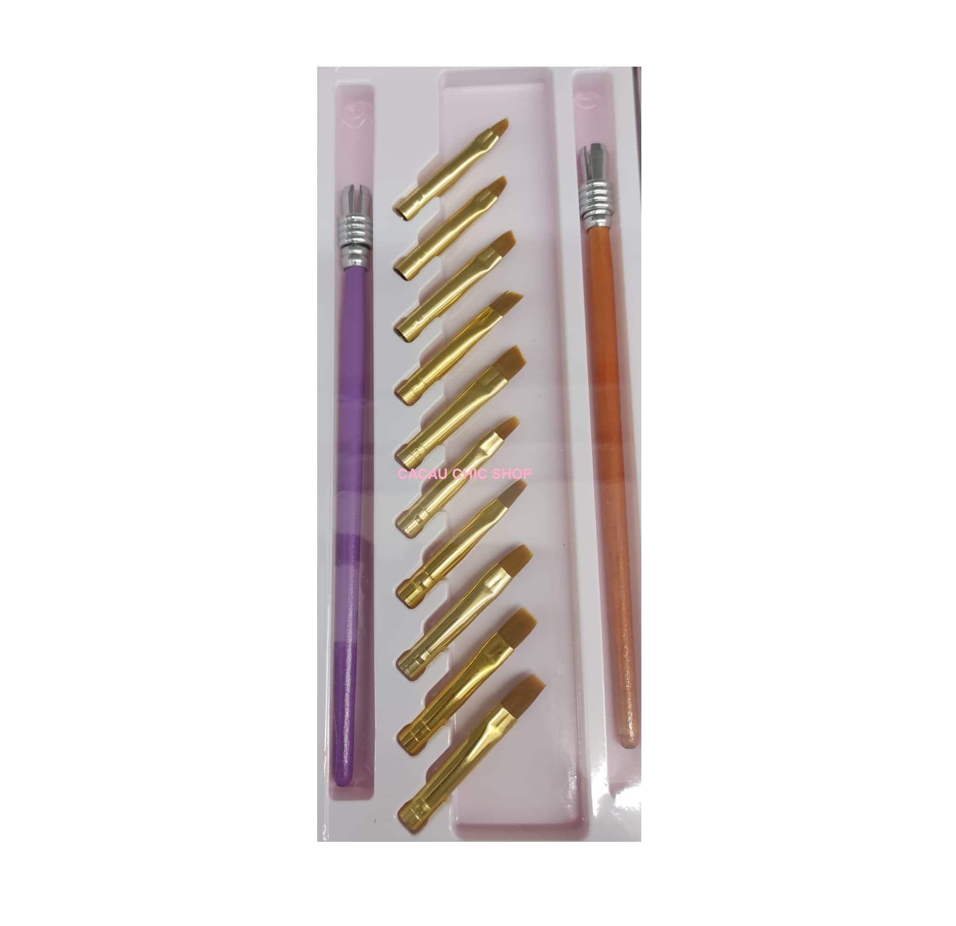 Conjunto de Pinceles Nail Art / Gel / One Stroke 12 Piezas - 1