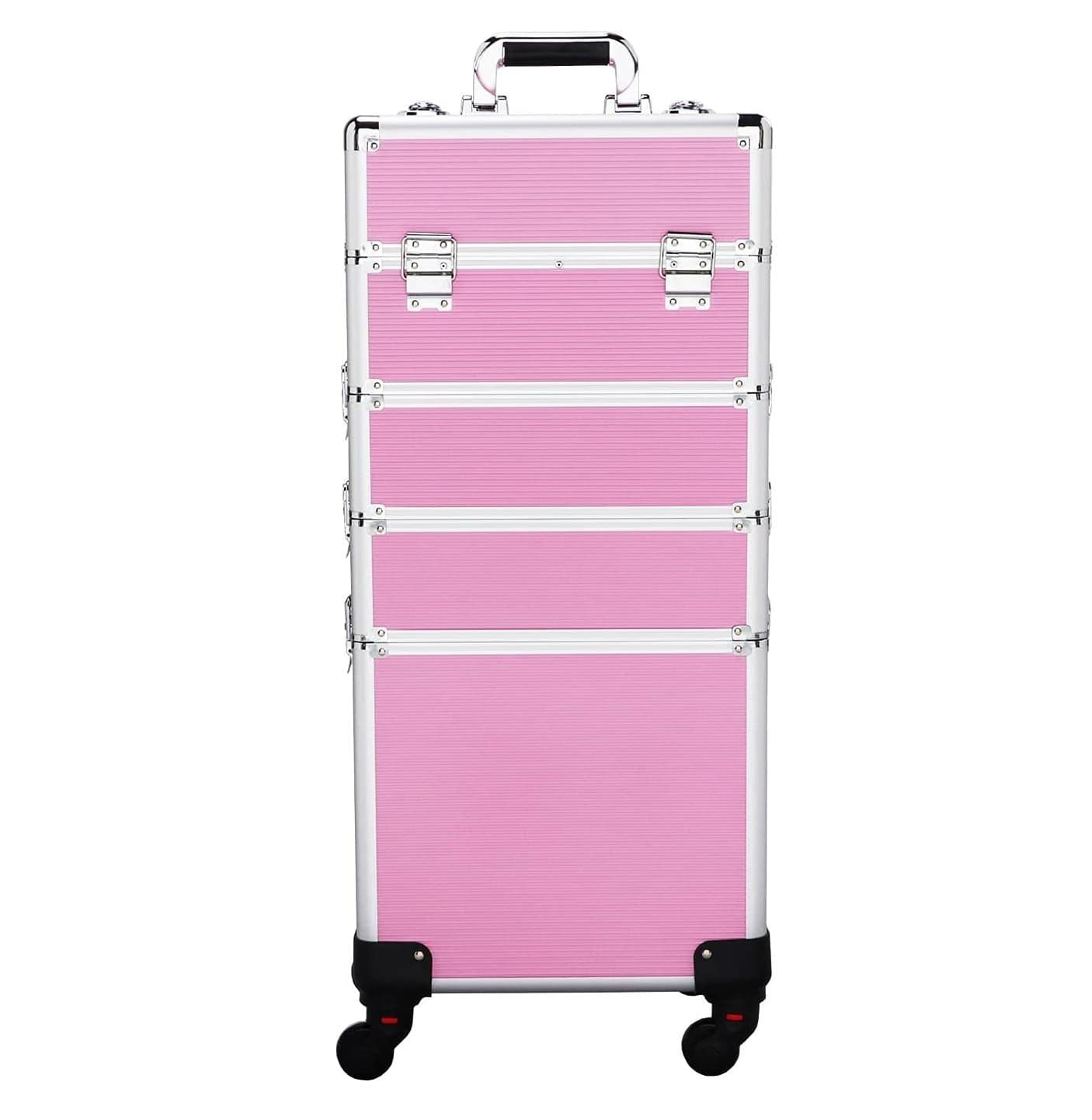 🌸 Mala XXL Profissional Trolley Extensível 4 em 1 Rosa - 1