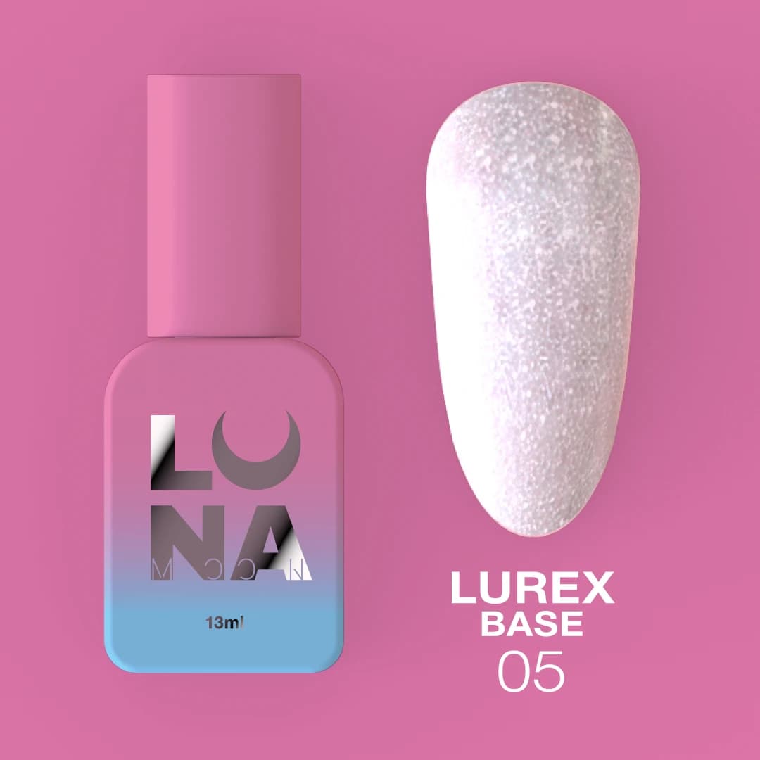 Lurex Base Nº5 – Base Camouflage Paillettes Lilas-Rose – 13 ml LUNAmoon