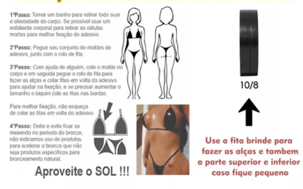 Bronze-Kit - 1 Bogen Selbstklebender Bikini + 1 Band - 4