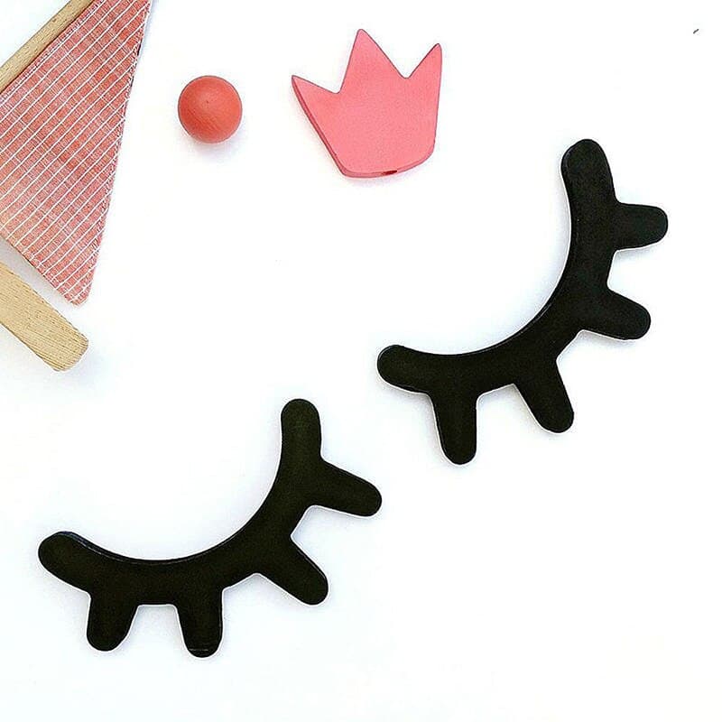 Par de Pestanas Madeira Mdf 15cm Preto Decoração - 1