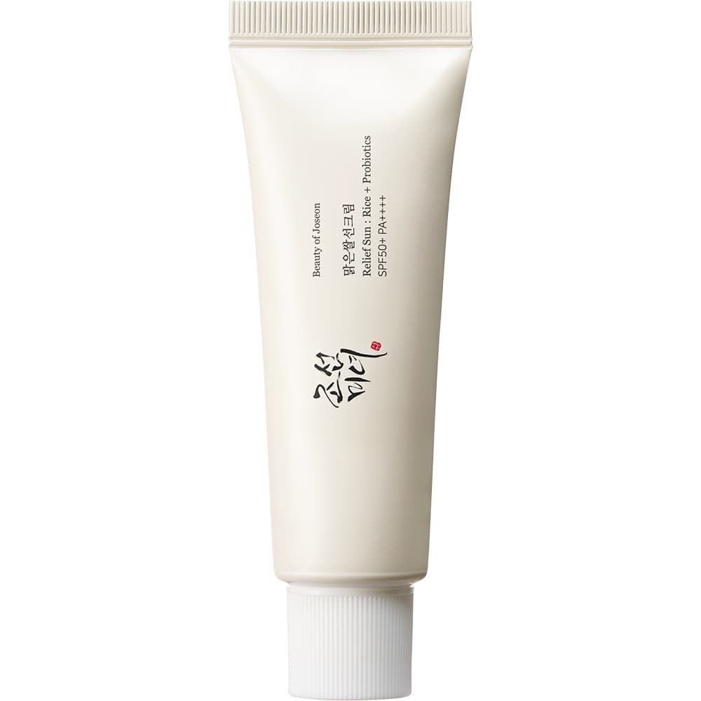 Beauty of Joseon Relief Sun Rice + Probiotics SPF50+ — Protetor Solar 50 ml, embalagem do produto